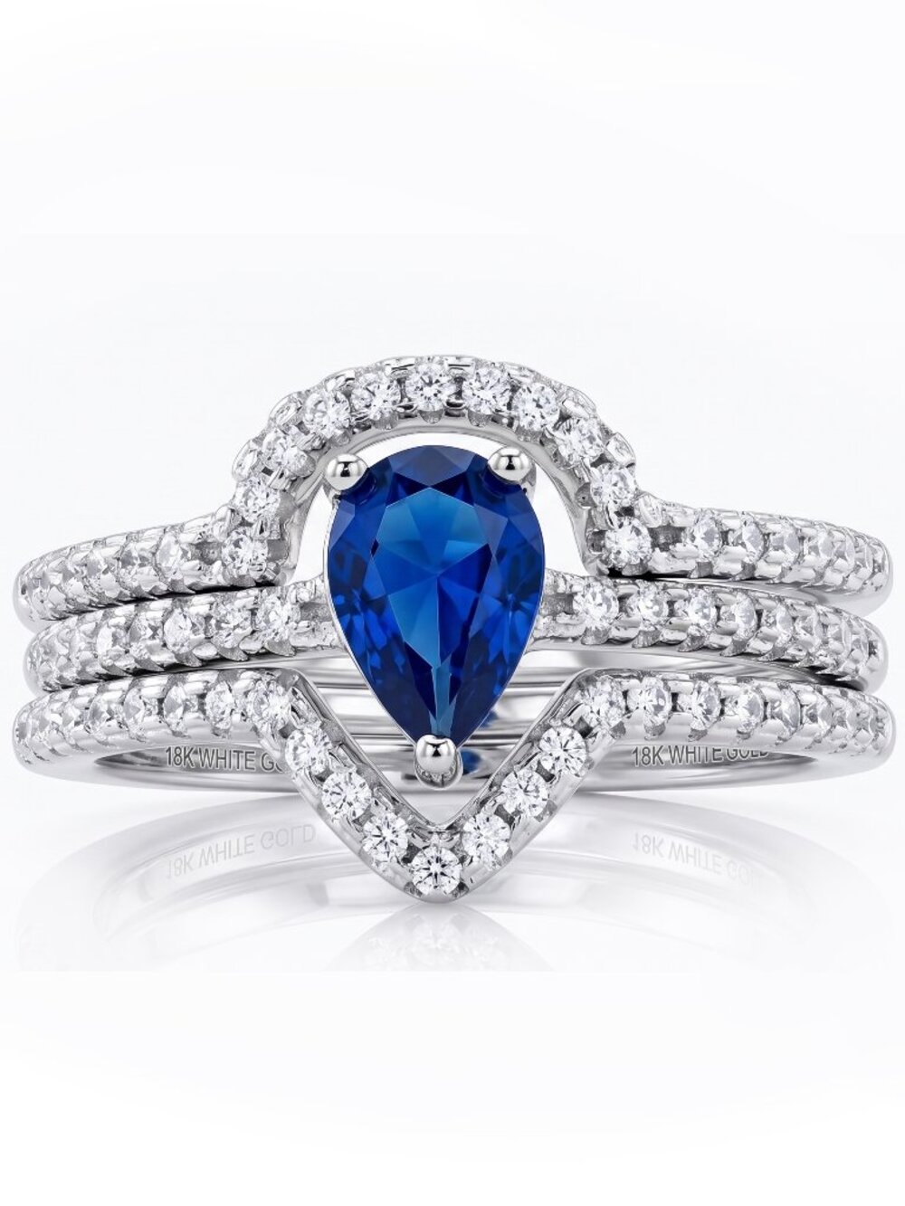 Blue Sapphire Gemstone ring set, size 7, 925 Sterling Silver Charmed Aroma